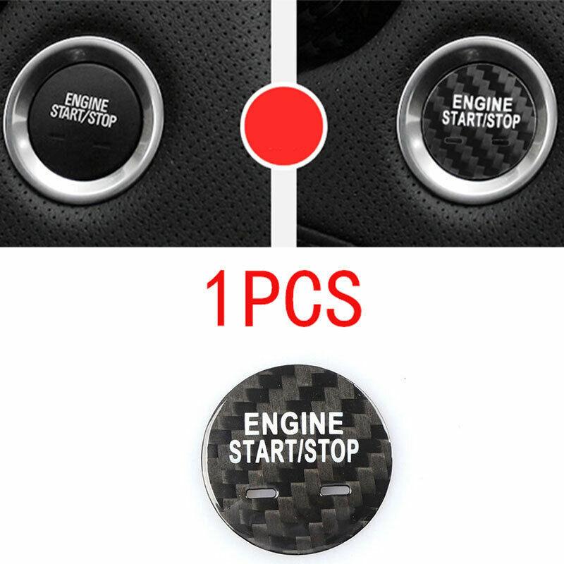 Start Button Ignition Switch Cover Trim Real Carbon Fiber For Cadillac XT5 16-20