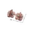 French Retro Design Dripping Oil Pink Peony Flower Stud Earrings Women'S White Rich Flower Earrings Women'S
