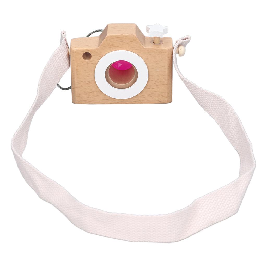 Wooden Camera Toy Educational Portable Innovative Basswood Kaleidoscope Camera for Children Toddlers