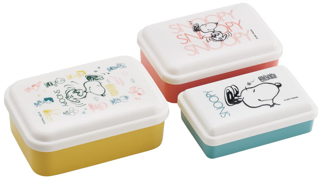 

Skater Seal Antibacterial Storage Container 3P Set Snoopy Peanuts Made in Japan Awesome!! SLUS3AG-A