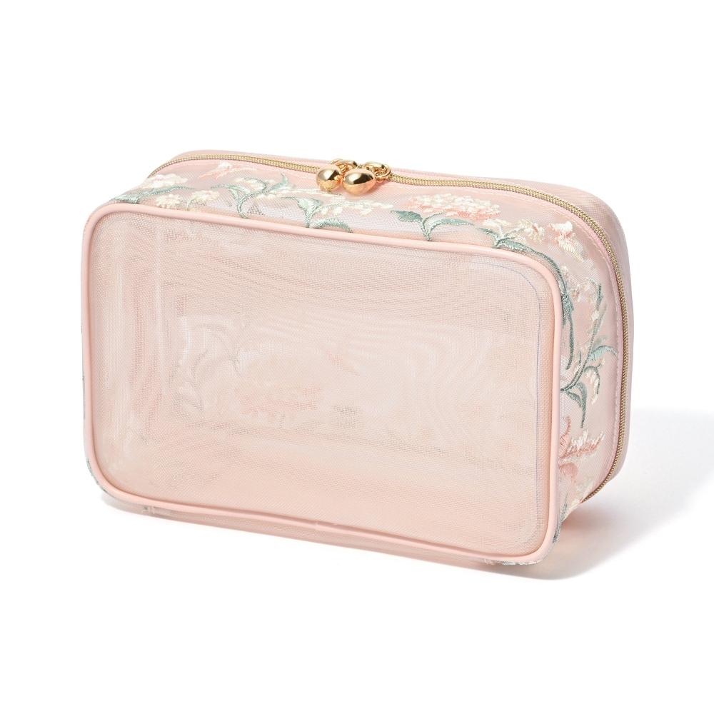 Franc Franc Japan MeSh Embroidered Vanity Pouch S Pink