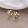 925 Stamp Silver Needle Sparkling Zircon Round Mini Hoop Earrings For Women Classic Fine Jewelry Ear Bone Accessories