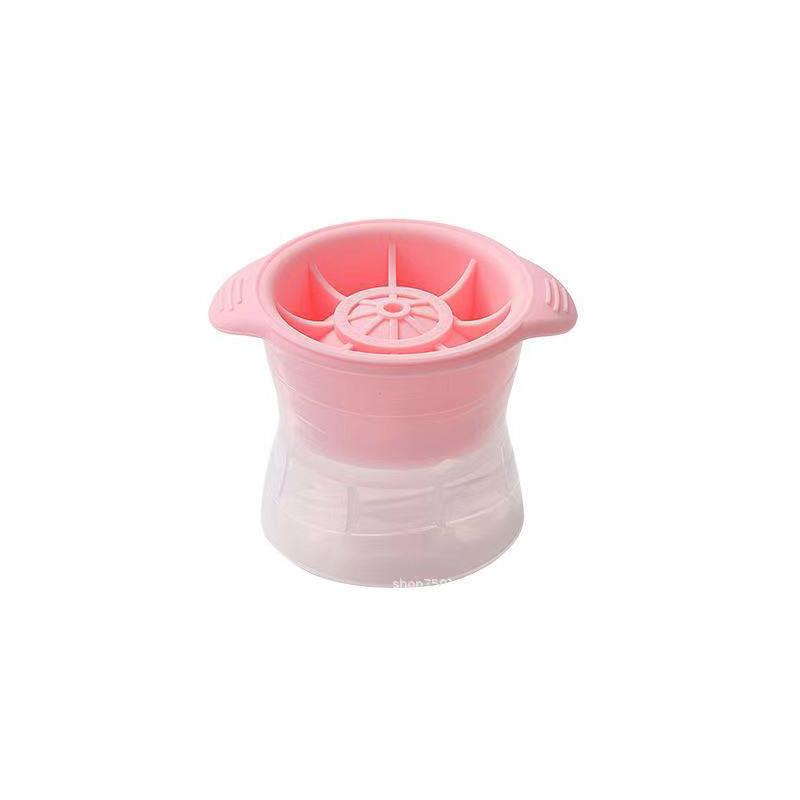 

Silicone Ice Hockey Mold Large Round Ice Box with Lid Creative DIY Ice Maker Ice Cube Plastic Model for Kitchen Popesicle Mold рожевий
