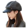 Classic Belt Decor Wool Beret Hats Elegant Octagonal Newsboy Hat Painter Cap Vintage Solid Color Berets for Women Autumn & Winter