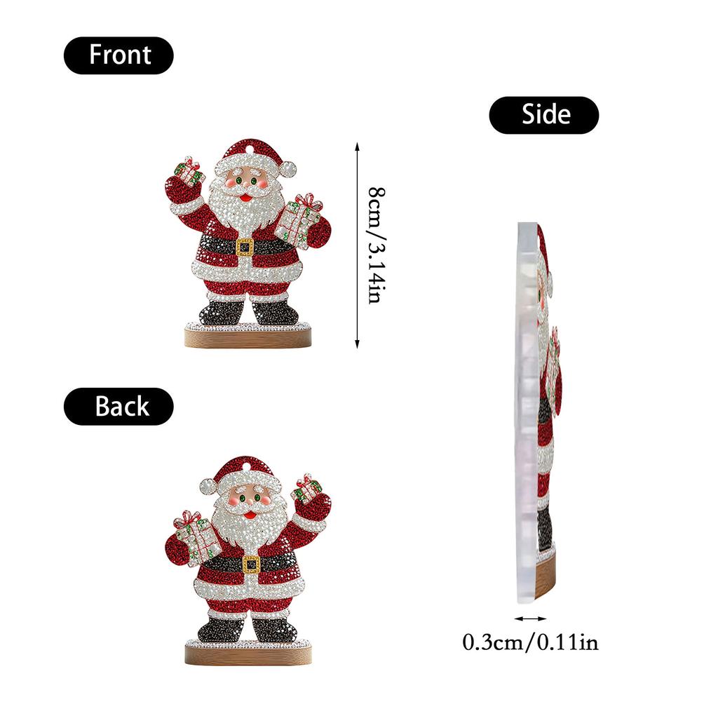 Świąteczne Zawieszki Ambiencyjne do Domu - Akrylowe i Drewniane Dekoracje do Zawieszenia do Wnętrza Samochodu