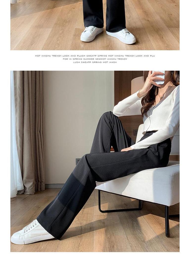 Damen Frühling/Herbst Gerade Bein Weites Bein Lässig Slim-Fit Bodenlang Hose (Spielraum: Keine Rückgabe/Umtausch)