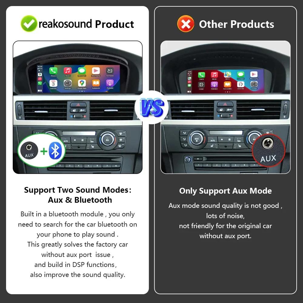 8,8-Zoll-Bildschirm, kabelloses CarPlay Android-Autoradio für BMW 3er 5er CIC E60/E61/E90/E91/E92/E93 2009-2010 Autoradio
