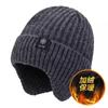Winter Men Warm Beanie Hat For Dad Ear Protection Knitted Caps Wool Cap For Father Outdoor Windproof Plush Warm Skullies Beanies