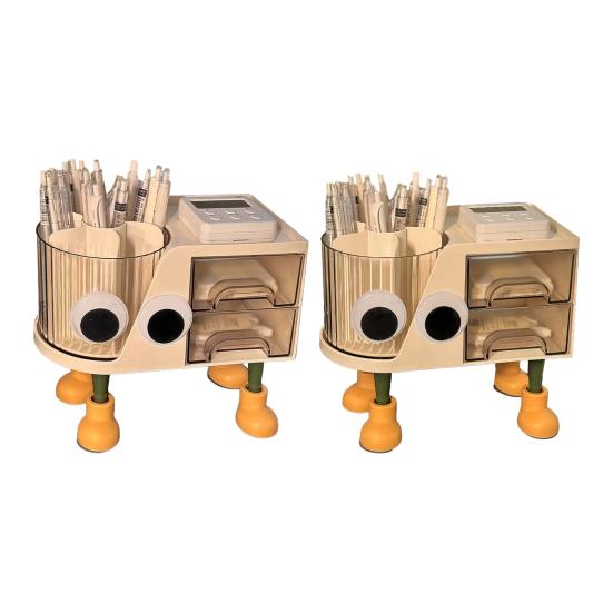 Yousheng Pencil Holder Large Capacity 360 Degree Rotating Desk Organizer Multi-Layer Zoning Storage Solution for Pens Rulers Scissors Office Desktop