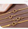 Europäische Retro 18K Gold Halskette für Damen - Hochwertiger schlichter Stil mit vielfältigen Designs und Edelstahlkette
