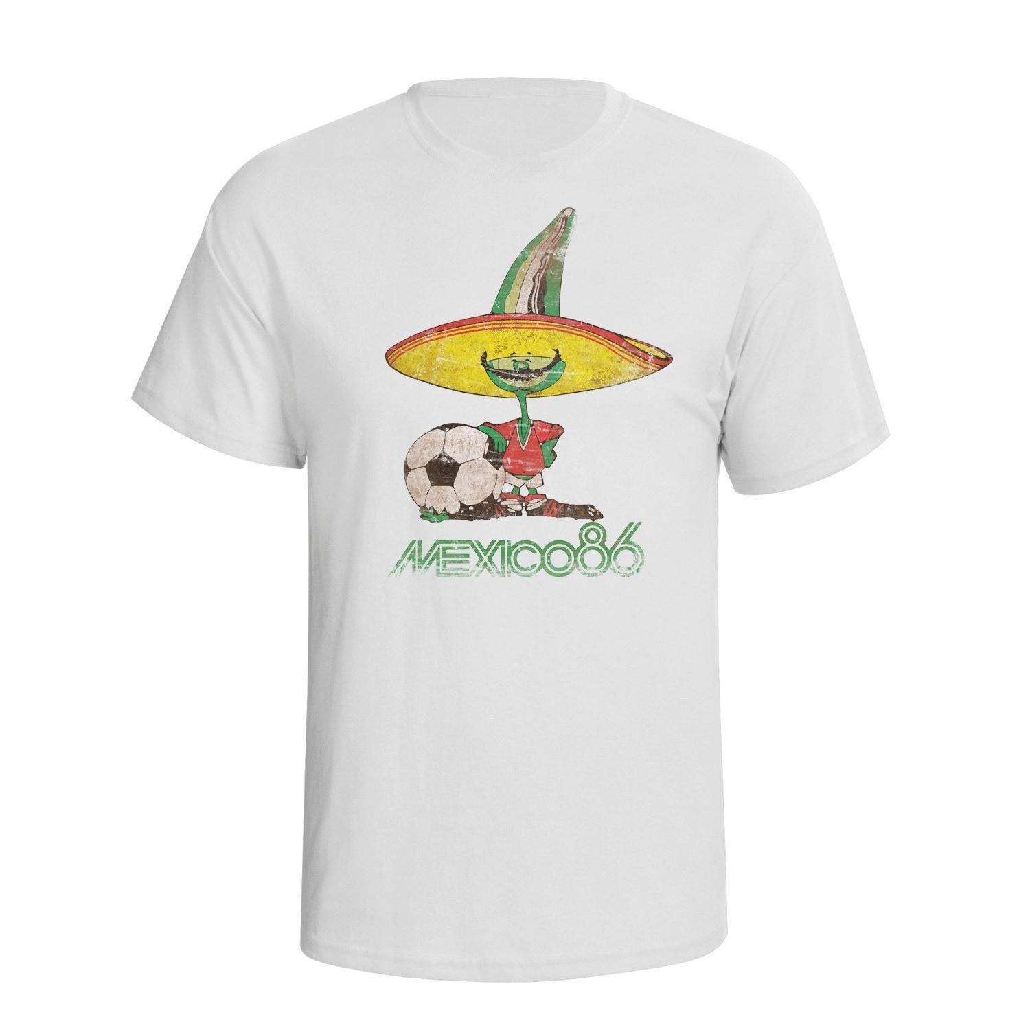 Mexico 86 Football World Cup 2026 Mascot Mens Retro Distress 1986 T-Shirt S разноцветный