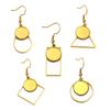 10 Styles Stainless Steel 12mm Time Gem Base Geometric Irregular Earring Hook Pendant