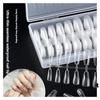 120pcs The New Transparent Semi-frosted Nails Are Fully Fitted With Light Weight Folding Seamless Nails To Extend Fake Nails