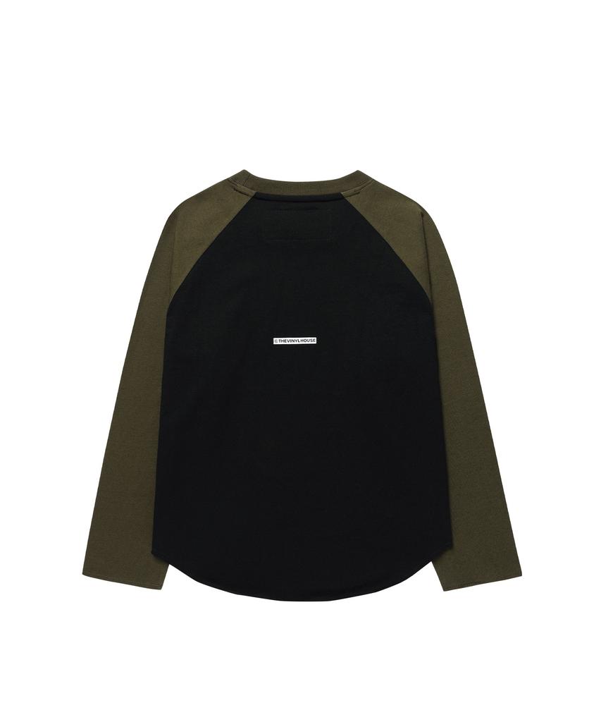 THEVINYLHOUSE Cowboy Pictogram Raglan Ls Tee Khaki