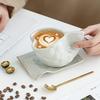 Heart Shaped Cup Mouth, Creative Caring Design, Coffee Cups and Plates, Latte Art Cups, Cake and Dessert Plates, Exquisite Ceramic Home Afternoon Tea
