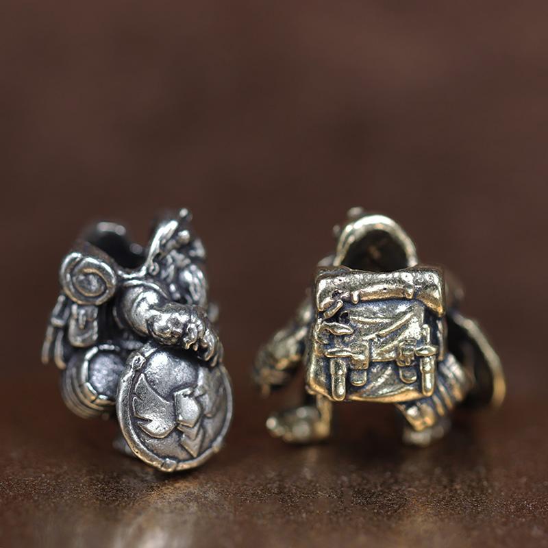Dwarf Brass Knife Beads EDC DIY Paracord Woven Bracelets Lanyard Pendants Accessories Outdoor Tool Hangings Charms