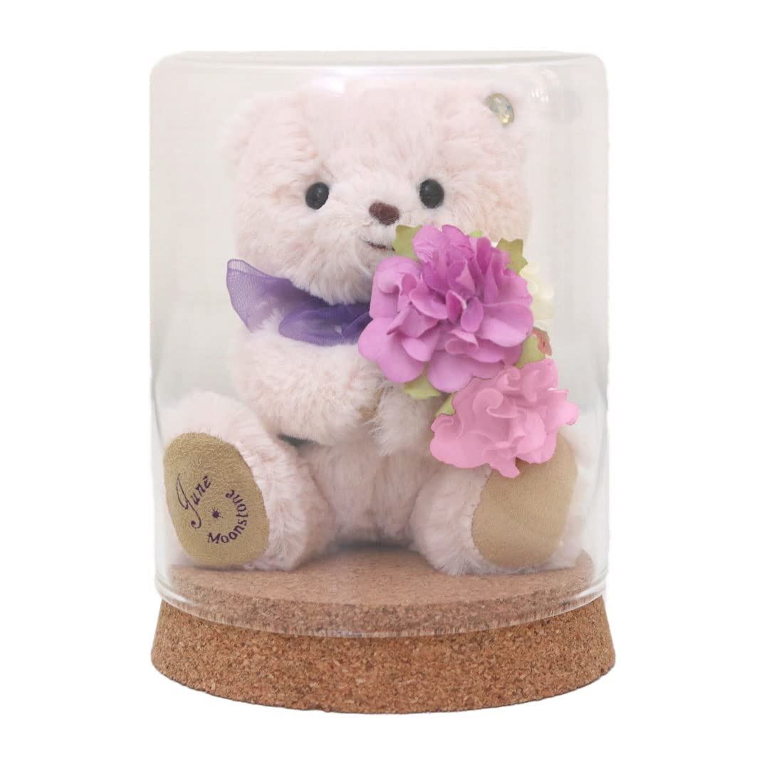 

Birthday Teddy Bear Mini Flower Glass Gift tete [Petit Lou] & Bouquet, (June)