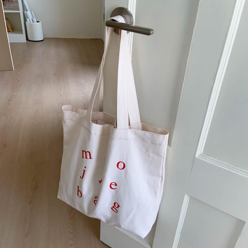 2026 Summer Korean Style Canvas Tote Bag Retro Casual Large Capacity Student Crossbody Bag Ins Fashi Handbag