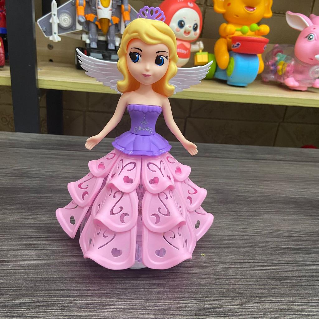 Kids Electric Toy Cartoon Pretty Angel Princess Toy With Light Music Gimbal Walking Toys Kids Light-emitting Toys Birthday Gifts