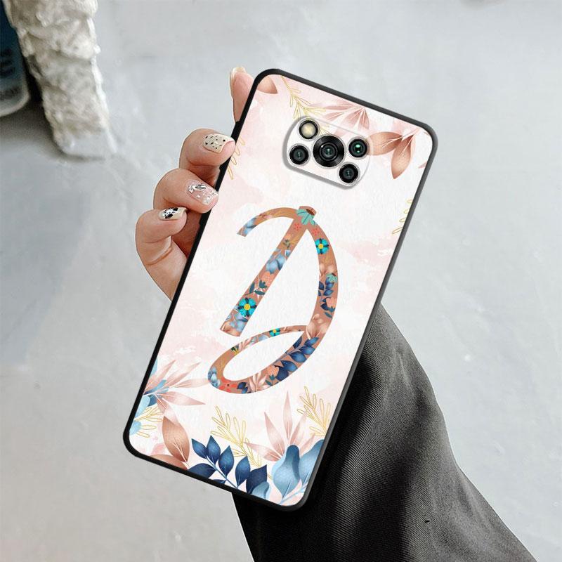 Blumenmuster Blatt Buchstaben Kunst für Xiaomi Poco X3 Nfc X4pro X5 M3 für Mi 12 13 11 10 10t 8 Note10 Lite 11ultra 11t Pro F1 Abdeckung