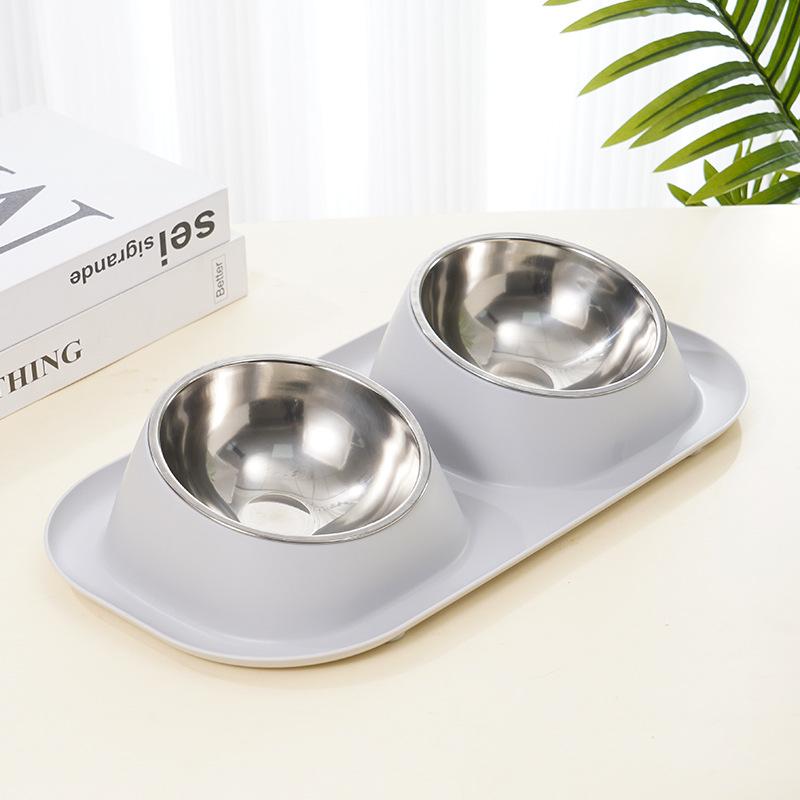 

Dog Feeding Bowls - Pet Bowls with Neck Protection and Leak-proof Feature Made of Stainless Steel. Also Available in Double Bowl Design for Dogs. білий