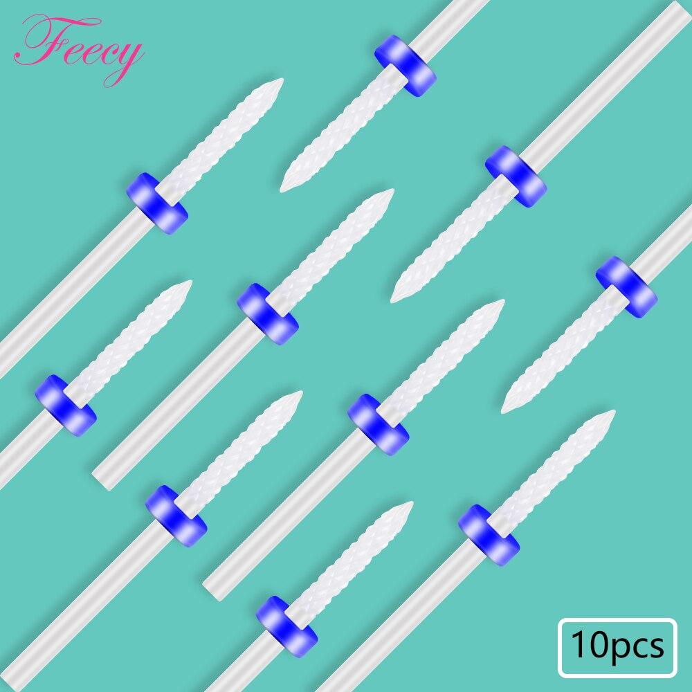 10PCS Milling Cutter For Manicure Set Ceramic Nail Drill Bits Cutters for Removing Gel Varnish Manicure Machine Accessories Mill