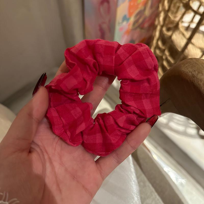 

Большая резинка для волос в виде драконьего фрукта в розовой клетку - повязка на голову в корейском стиле