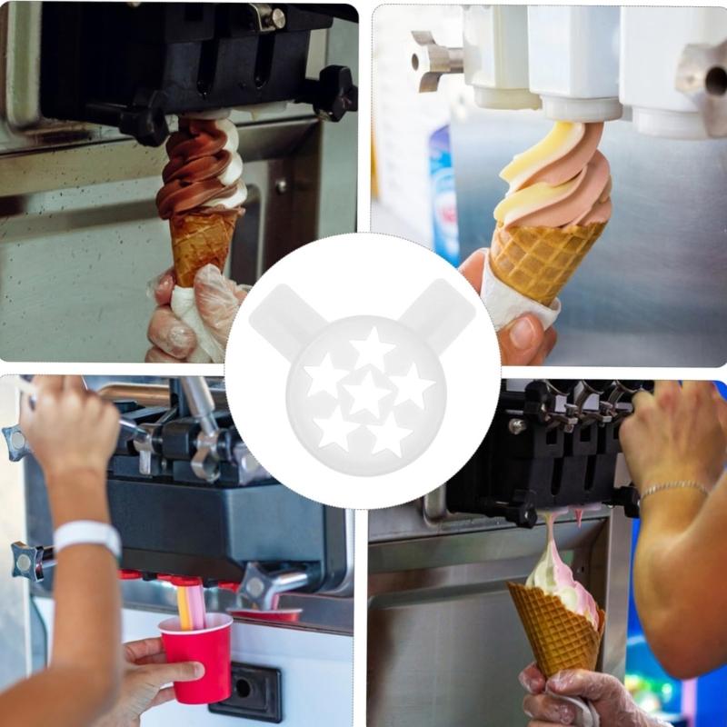 5Pieces Soft Ice Cream Machine Nozzle Tips Quick Assembly Ice Cream Machine Component Suitable for Most Home Appliances