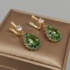 Luxus Party Ohrringe für Frauen 2023 Neue Mode Grün Zirkonia Tropfen Ohrring Hochzeit Engagement Schmuck Zubehör