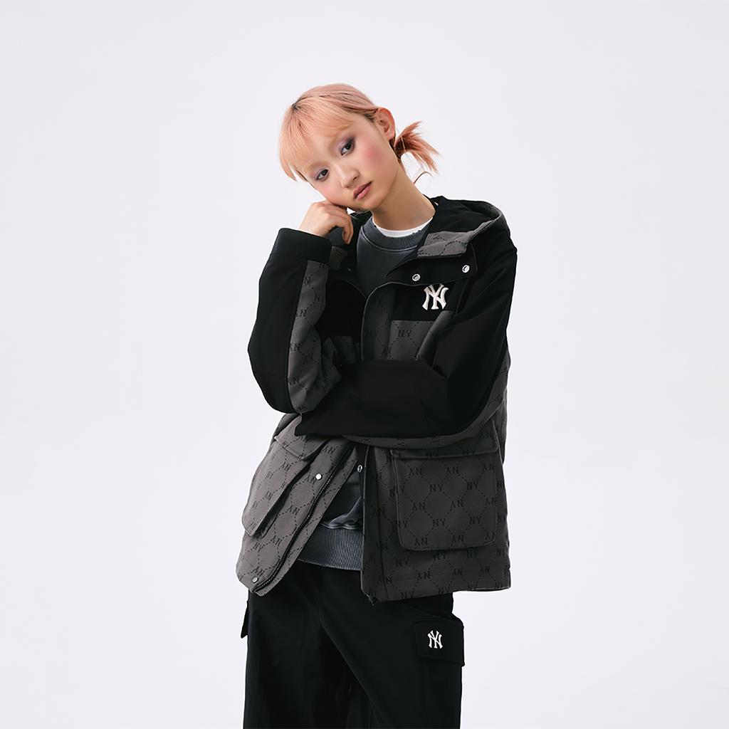 New MLB MONOGRAM Collection New York Yankees SS25 Jacket Unisex Dark Charcoal Gray 3AWJM0151-50CGD