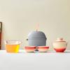 Portable Travel Tea Set Casual Gift Suet Jade Cover Bowl Kuaike Cup Simple Gift for Girls Teachers' Day