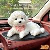 Lifelike Cute Lying Teddy Puppy Statue Solid Dog Model Ornament Creative Car Dashboard Decor for Car Home Desktop Gift Giving