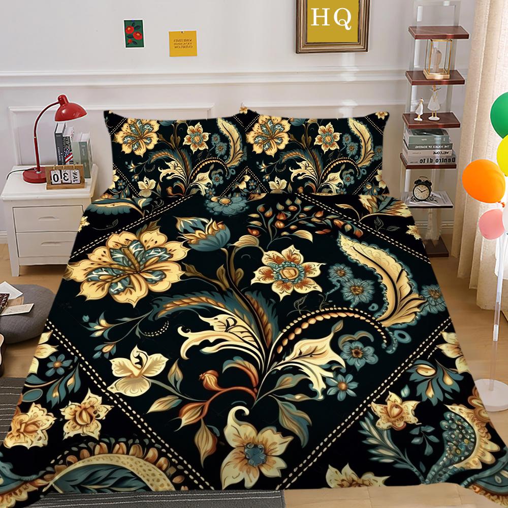 Set copripiumino da donna con stampa floreale di lusso 3D, biancheria da letto per la casa in poliestere, camera da letto king size
