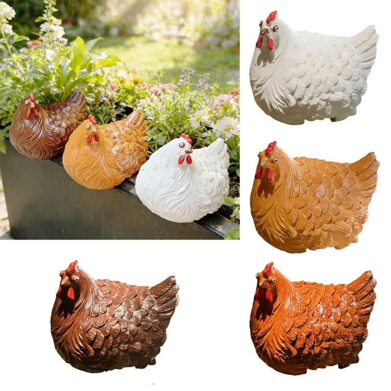 Charm Resins Garden Rooster Statue Outdoor Decoration Farmhouses Styles Rooster Sculpture For Yard Patios And Lawn