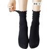 MiiOW Women's Socks, Summer Ruffled Mid-Calf Socks, Cute Forest Style Versatile Casual Socks, Solid Color Women's Socks