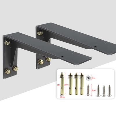 2 Pieces Heavy Duty Mantel Brackets, Large Metal Shelf, Wall Mounted Floating Triangle Hand Welded Countertop Holder, Load 250KG