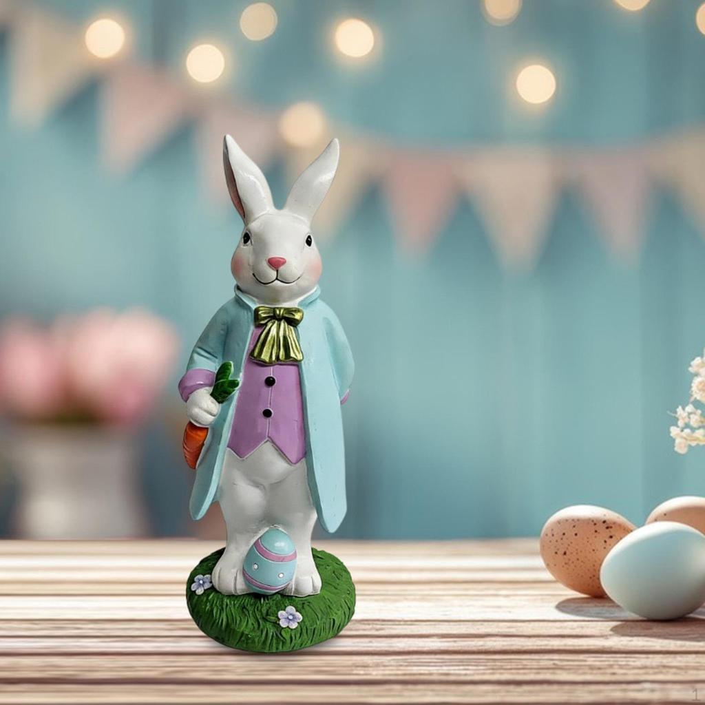 Osterhase Figur Statue Standup Rustikal Tier Skulptur Dekor für Regal Schlafzimmer Festival