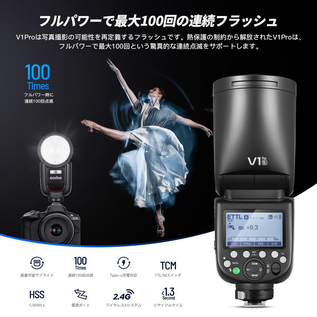 Authorized Compliance GODOX Strobe Flash Speedlight for Sony HSS 76WS TTL Charging Port Compatible with sony Godox v1s upper compatible with Godox