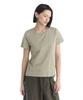 Teulimingbeodeu Essential Silky Cotton T-Shirts [ Light Khaki ]