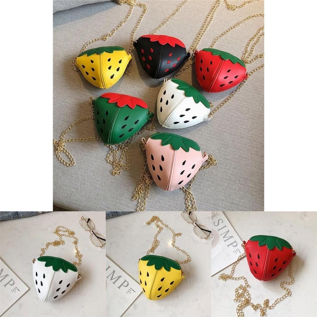 Adorable Mini Strawberry Chain Crossbody Bag For Girls Cute Coin Purse