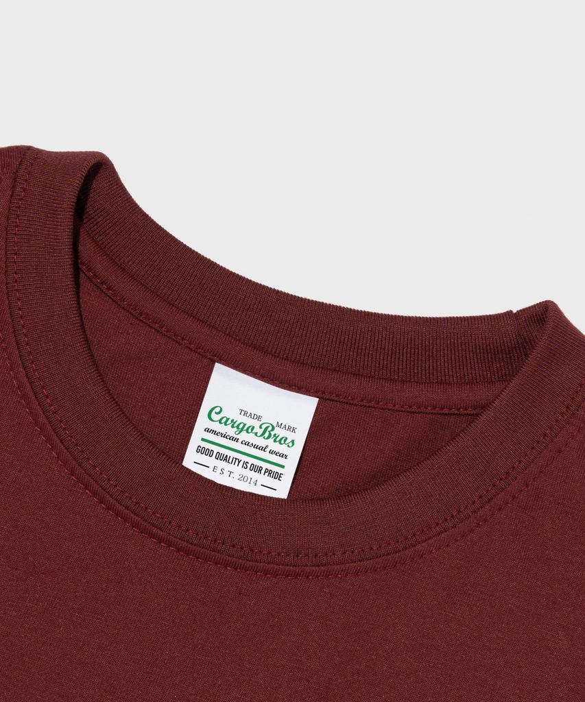 CARGOBROS (Big Size) Overbox Logo Short Sleeve T-Shirt (Wine)