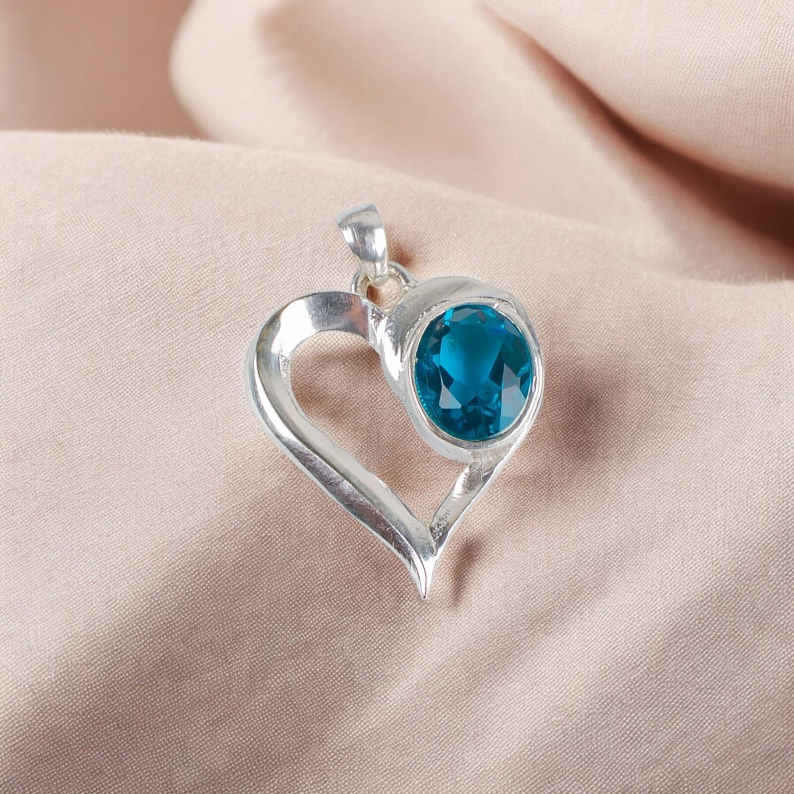 

Blue Apatite Gemstone 925 Sterling Silver Jewelry Beautiful Handmade Pendant CP-5-11