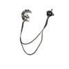 Lux Alloy Moon & Star Chain Brooch - Unisex Korean Style