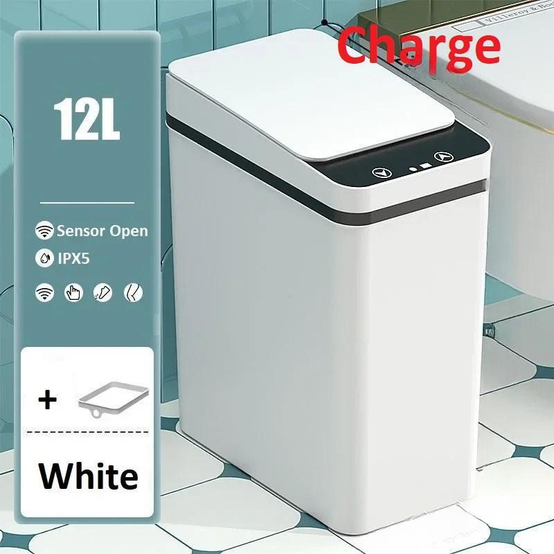 Automatic Intelligent Garbage Bin Smart Trash Can Smart Storage Bucket for Bathroom Waterproof Toilet 12L Trash Can Waste Bin