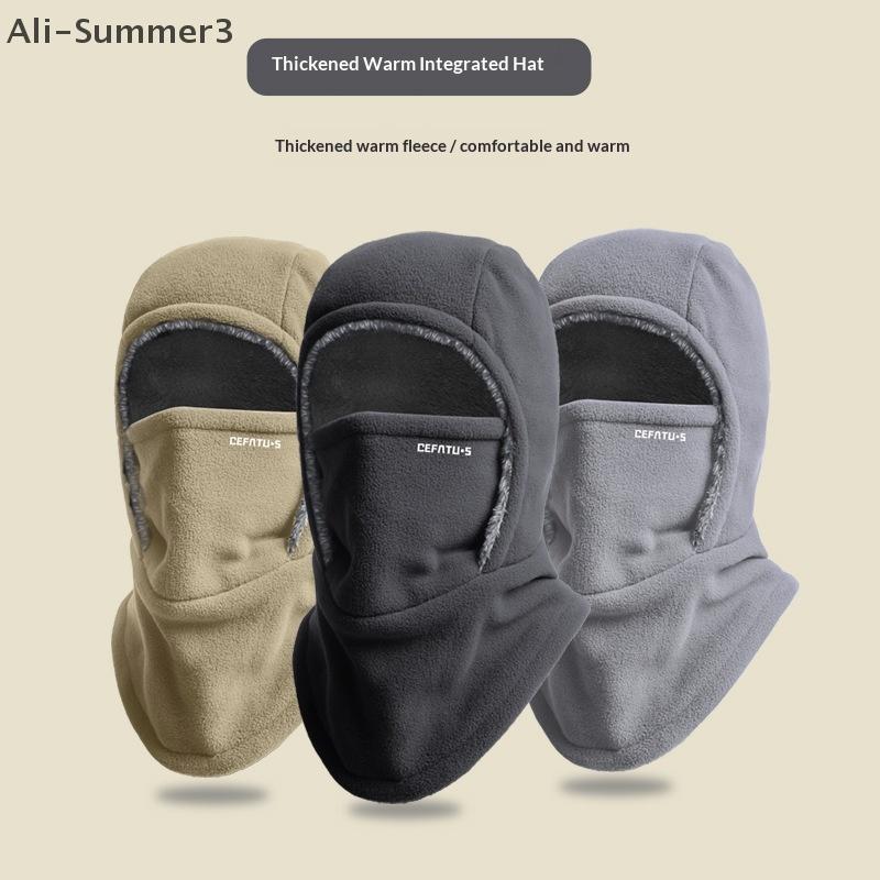 Fleece Balaclava Cycling Cap Cold-Proof Windproof Warm Hood And Hat Thicken Thermal Ski Windproof Cap Women Men