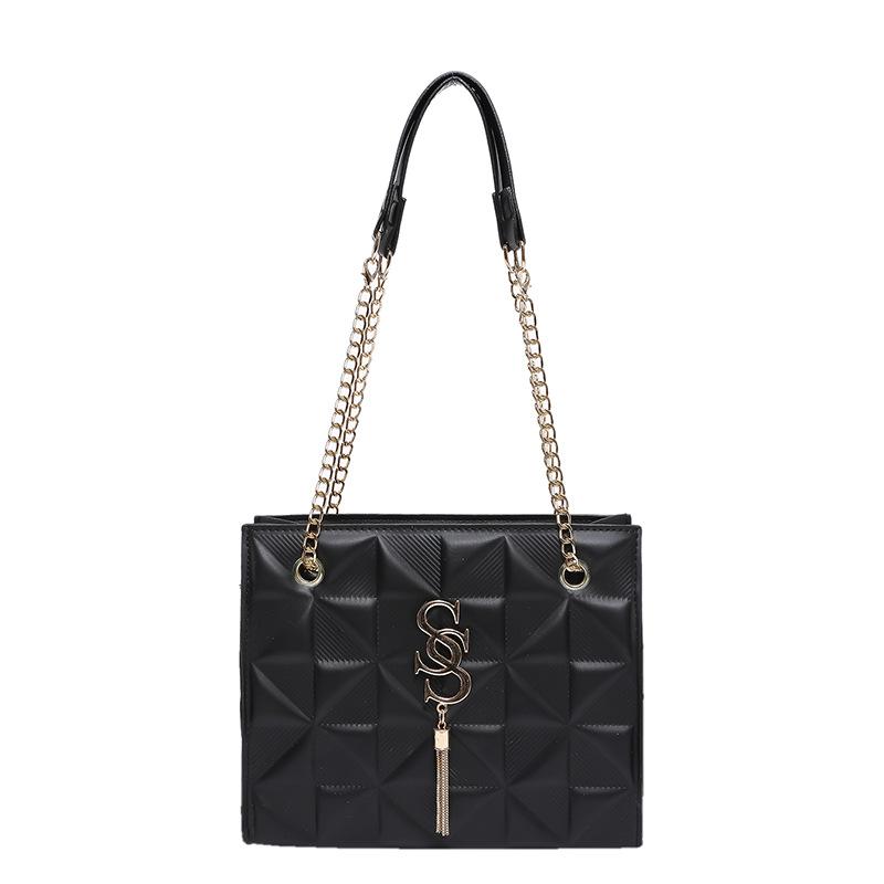 

Простая сумка-тоут для женщин 2024 года, модная сумка через плечо для женщин с надписью tide letter, большая вместительная сумка для поездок на работу чёрный