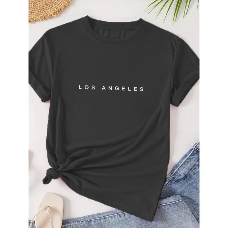 European sizesPrinted T-Shirt, Short-Sleeved Round-Neck Casual Top, Summer Women'S Clothing