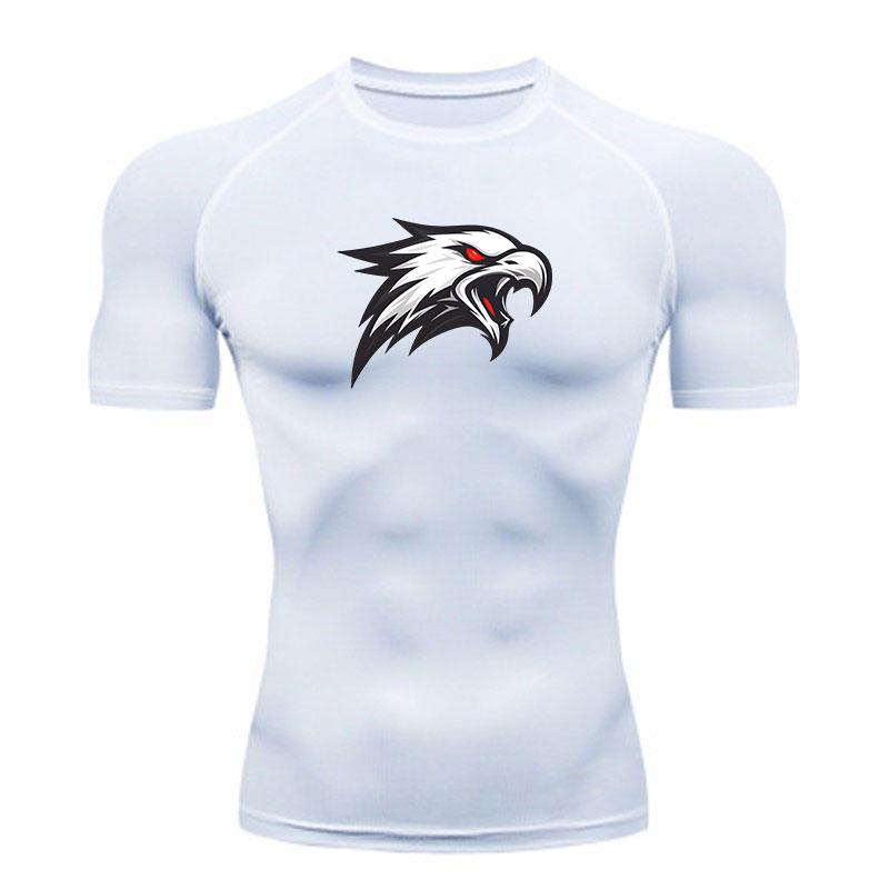 Men's Compression Athletic T-Shirt, Stylish Angry Eagle Head