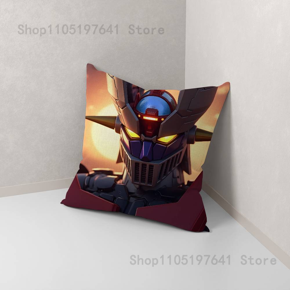 Anime M-Mazinger Z Robot Pillow Case For Sofa Decor Car Office Room Printing Cushion Cover Decorations and Protector