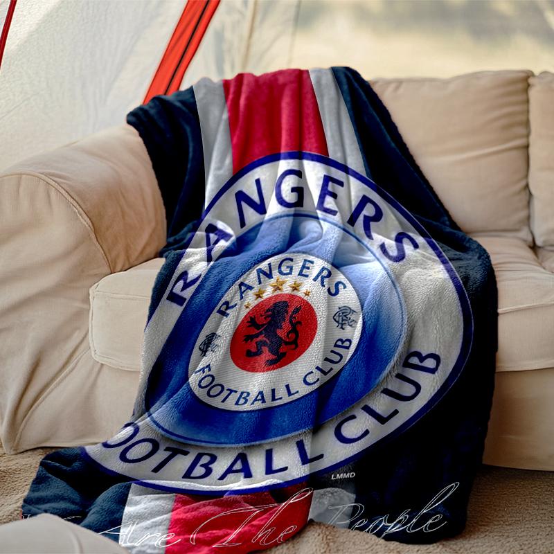 [1pc Rangers FC Blanket] All-Season Blanket - Cozy Blanket for Sofa Couch Home Decoration, Digital Printed Nap Blanket